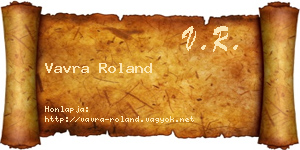 Vavra Roland névjegykártya